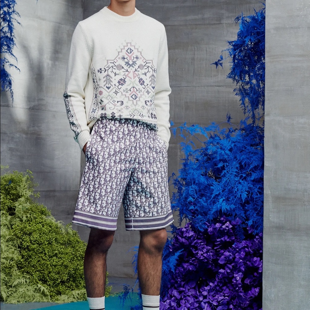 Dior Oblique Silk Shorts Mens
